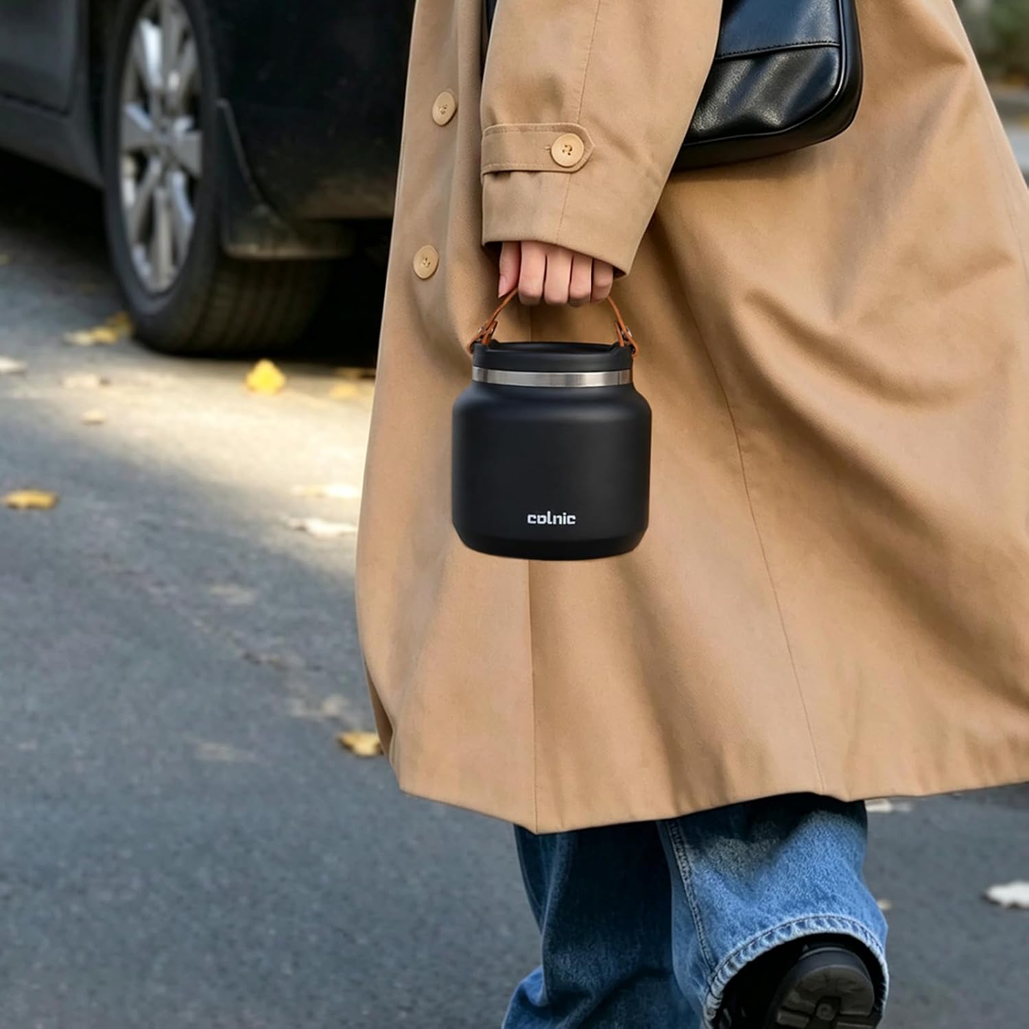 Vacuum Insulated Food Jar Wide Mouth Food Thermo丨24oz丨Matte Black