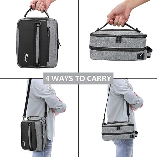 Miniatura 6 de Tirrinia - Lonchera térmica expandible, a prueba de fugas, con correa para el hombro, para hombres y mujeres, adecuada para el trabajo y la oficina,