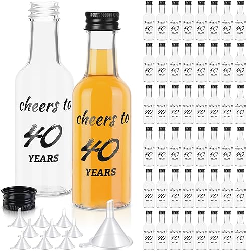 Miniatura 7 de Bokon 50 mini botellas de licor de 1.7 onzas para invitados, mujeres, hombres, 70 cumpleaños, aniversario, boda, celebración, fiesta, recuerdos