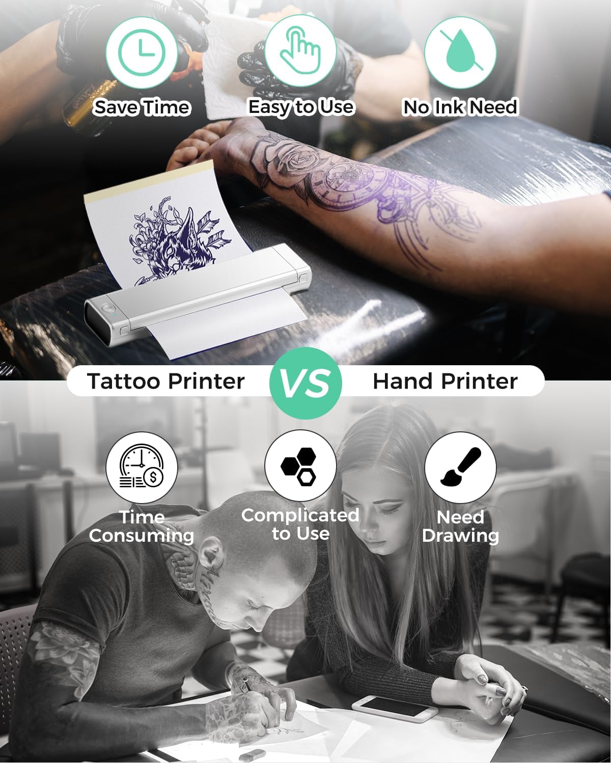 Impresora De Plantilla De Tatuaje M08f, Máquina De Transferencia