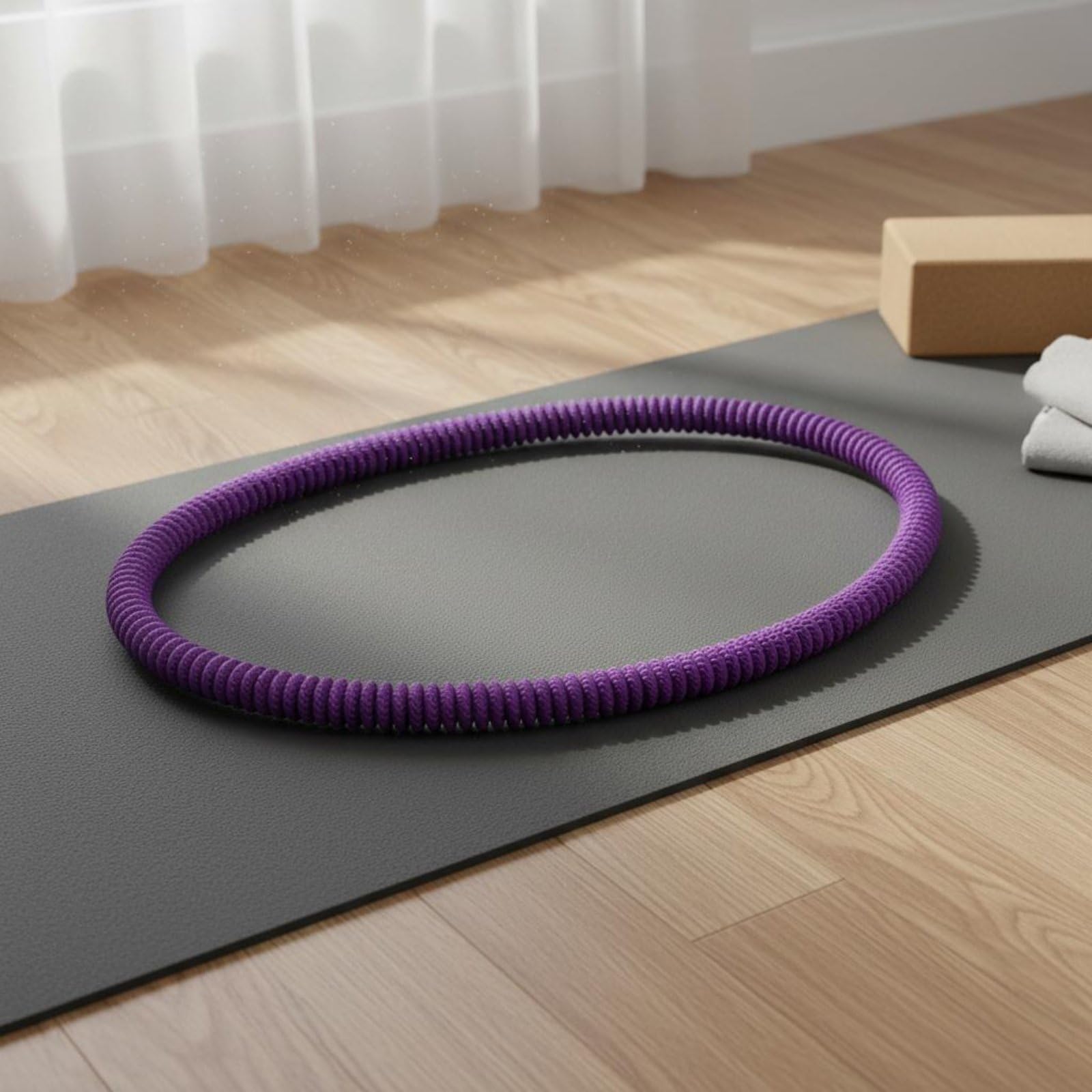 rockible Aro de Ejercicio Fitness Hoop Aro de Cintura Aro Ponderado Aro Deportivo con Resistencia Orientada a la Cintura y Acolchado Adecuado para Esculpir