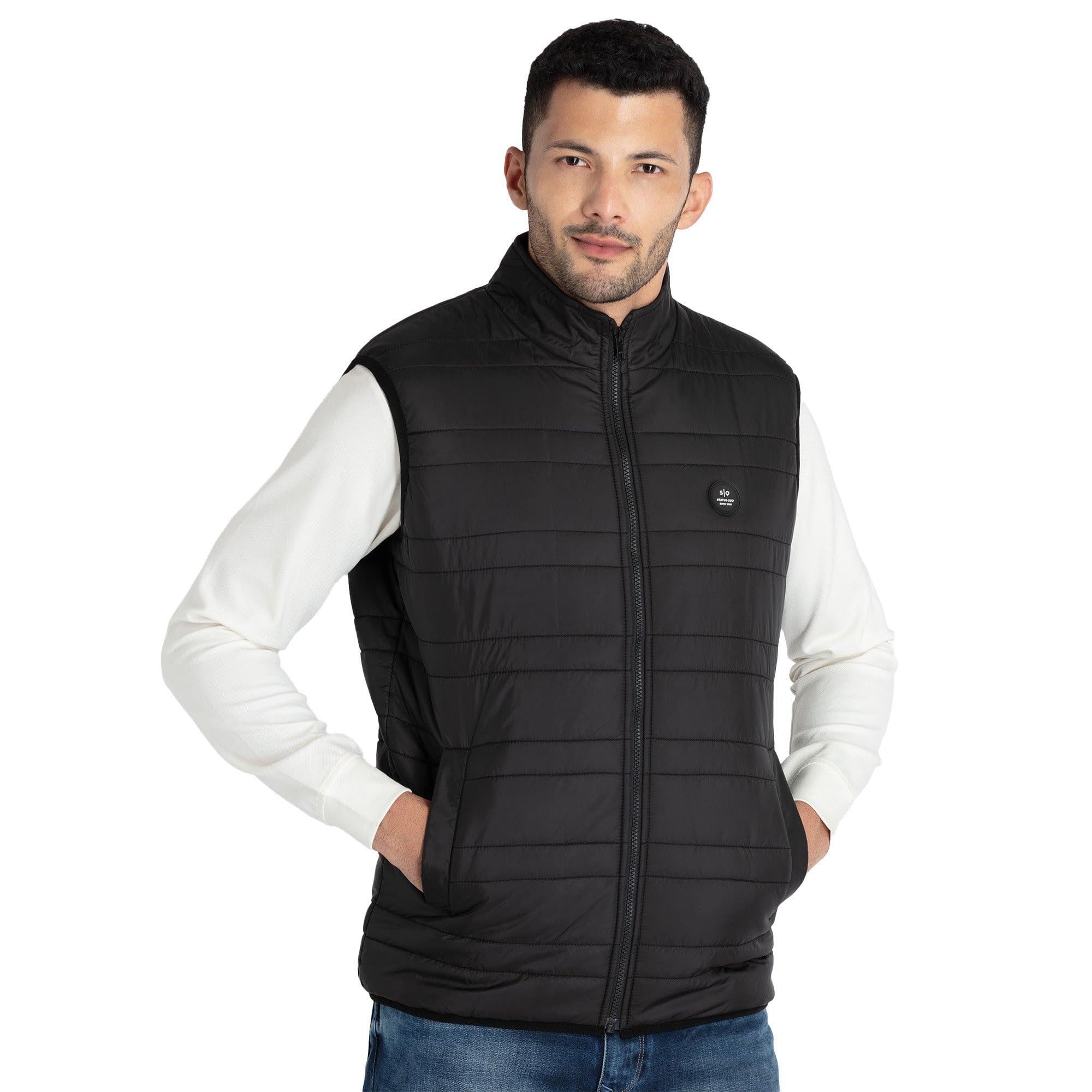 status quo Men’s Quilted Puffer Sleeveless Jacket | High Neck Lightweight Winter Wear | 100% Polyester-picture-27