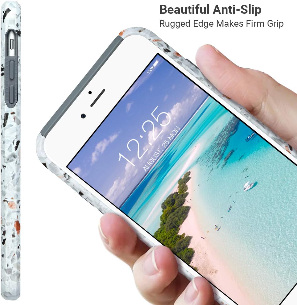ULAK Slim Protective Case for iPhone 6 Plus/iPhone 6s Plus,Hybrid Scratch Resistant Hard Back Cover Shock Absorbent TPU Bumper Case for Apple iPhone 6S Plus/6 Plus 5.5 inch, Terrazzo Pattern
