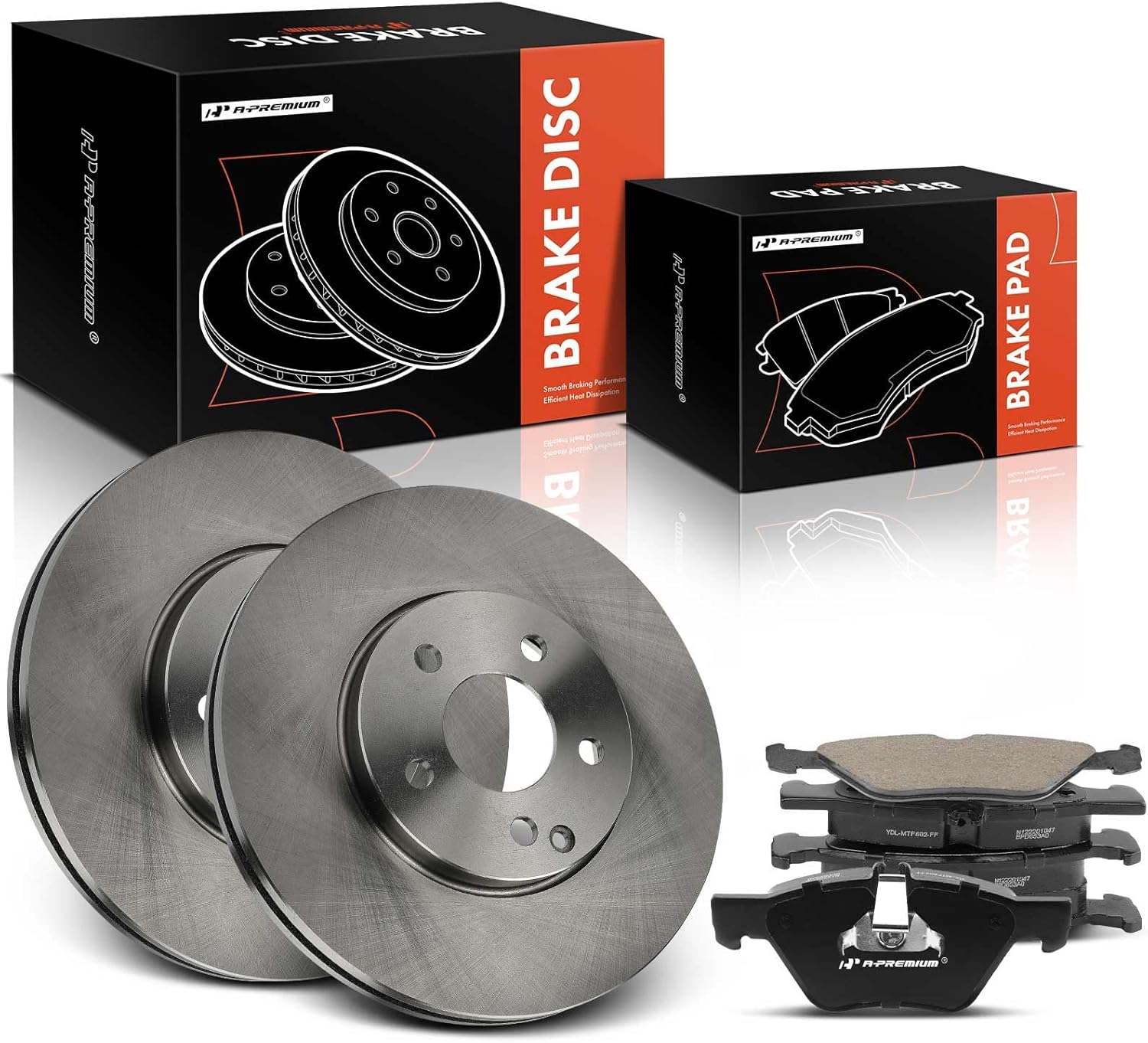 A-Premium 11.96 inch (303.9mm) Front Vented Disc Brake Rotors + Ceramic Pads Kit Compatible with Select Mercedes-Benz Models - E320 2004-2005, E350 2006-2009, 6-PC Set