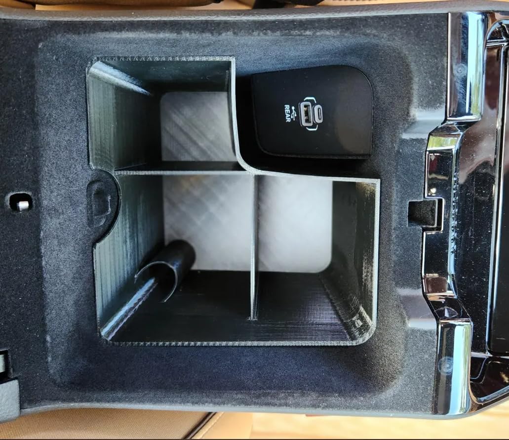 Center Console Armrest Organizer Compatible with 2022-2025 Jeep Grand Cherokee With Factory USB (Compatible with Factory USB (Rear Entertainment Package))