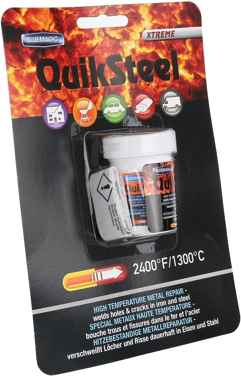 Quiksteel Metal Repair Putty Xtreme High Temperature Weld Iron ThermoSteel Crack