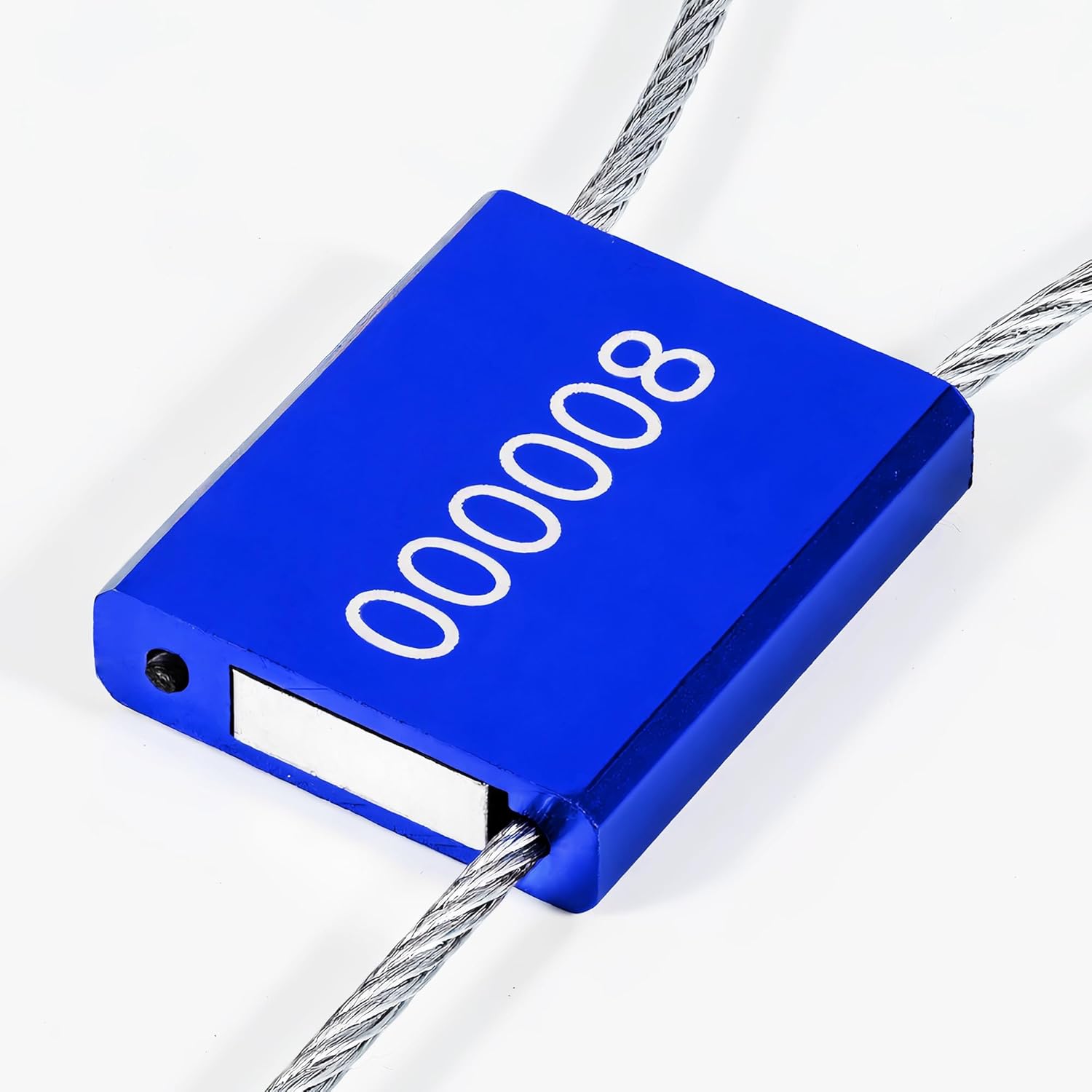 500pcs High-Security Steel Cable Seals, 0.06”x11.8” Pull Tight Anti Tamper Seal, Numbered Metal Container Tags Seals for Shipping Truck Trailer Van Cargo Fire Extinguisher (Blue)