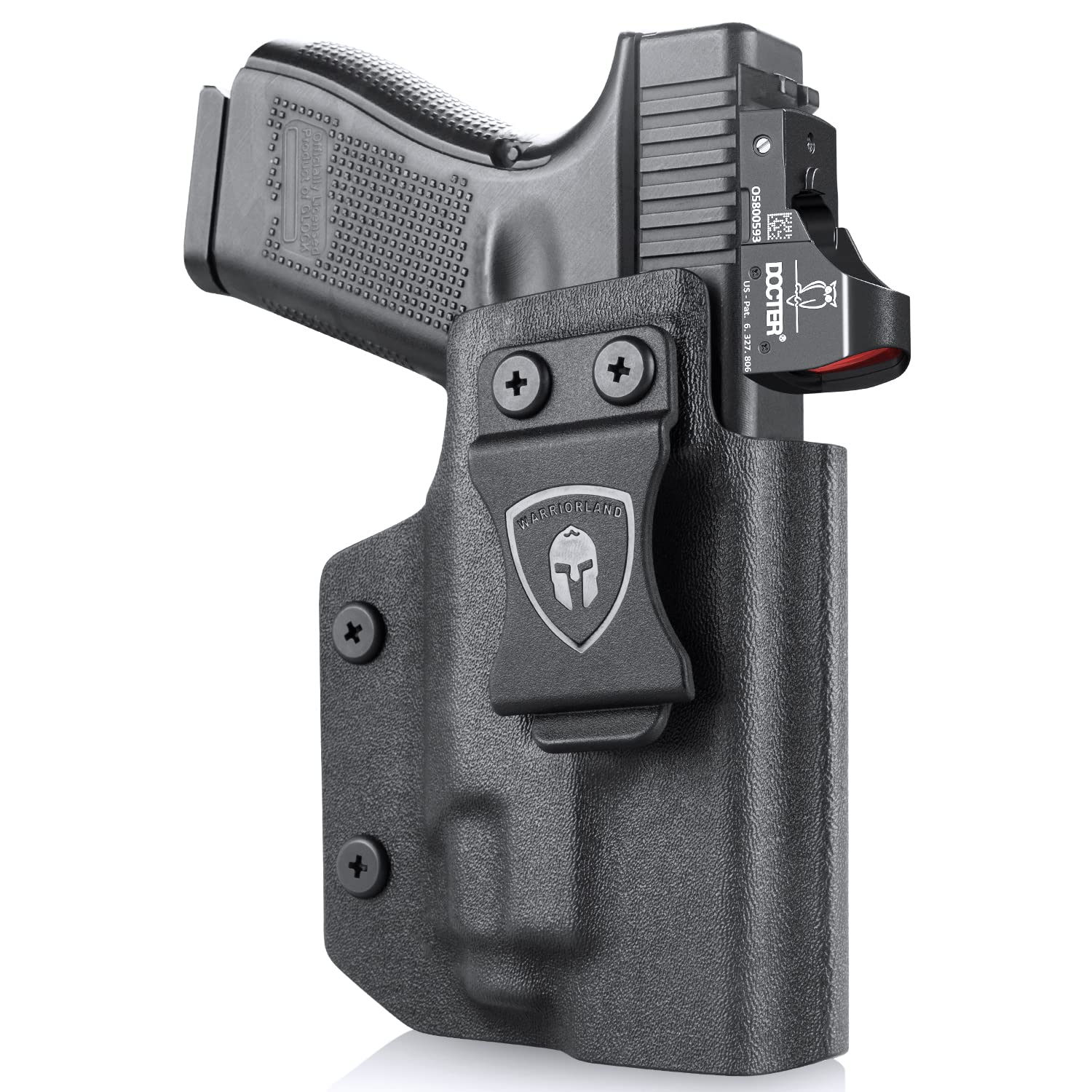 WARRIORLAND IWB Kydex Holster Optic Cut Compatible with Glock 17 19 19X 44 45 Gen 3-5 & G23 32 Gen 3-4 TLR-8/TLR-8A, Inside Waistband Conceal Carry, Adj. Cant & Retention, Right Hand