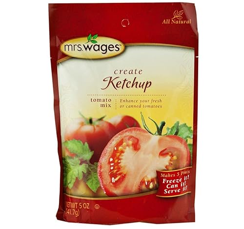 Mrs. Wages Mezcla de condimentos para tomate, salsa de tomate, bolsa de 5 onzas (paquete de 4)