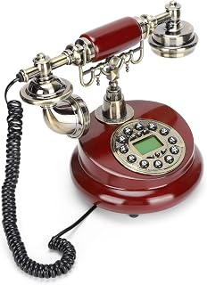 Goshyda Retro Landline Phone,Wired Old Fashion Telephone,Fixed Digital Telephone Classic European Retro Landline,Antique Style Telephone for Home Office Cafe Bar Decoration