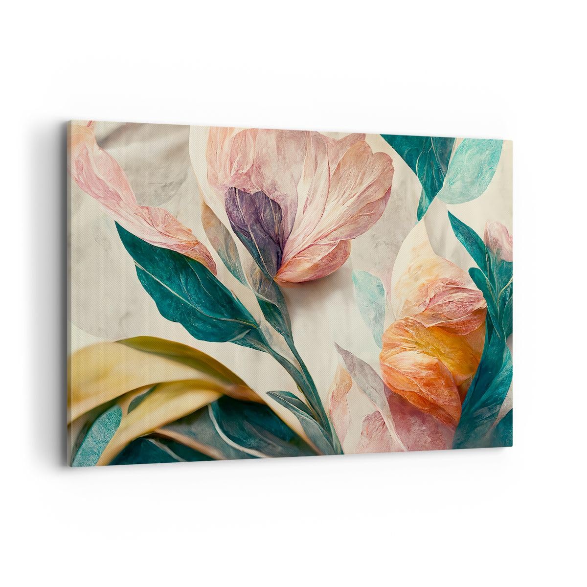 Quadro Floreale ZYGARTEQ 40x60 Cm – Ortensie Bianche Stile Vintage – Tela Per Soggiorno E Camera Da Letto