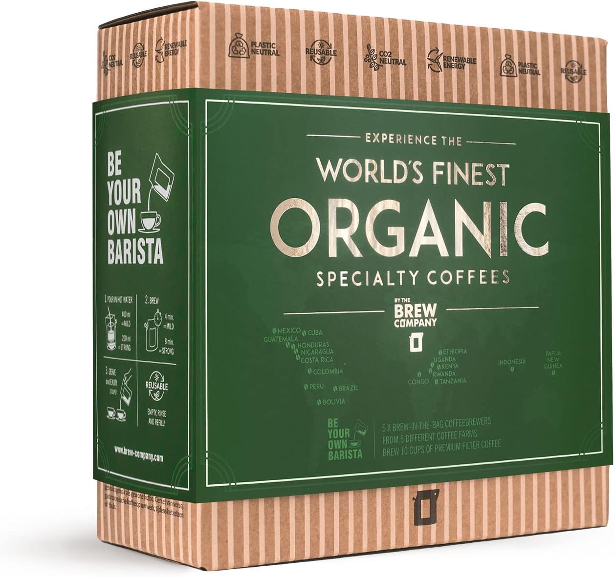 Organic Coffee Gift Set for Men & Women 5 of the World’s Finest
