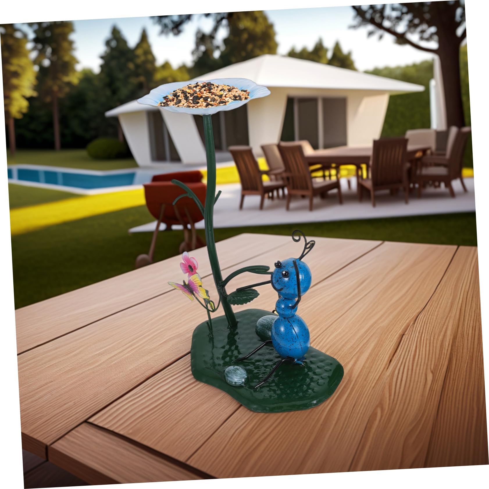 TOYANDONA 2pezzi Mangiatoia Esterna Per Uccelli Decorazione Da Statua Ornamentale All Per Quaglia Scultura Resistente Al Metallo