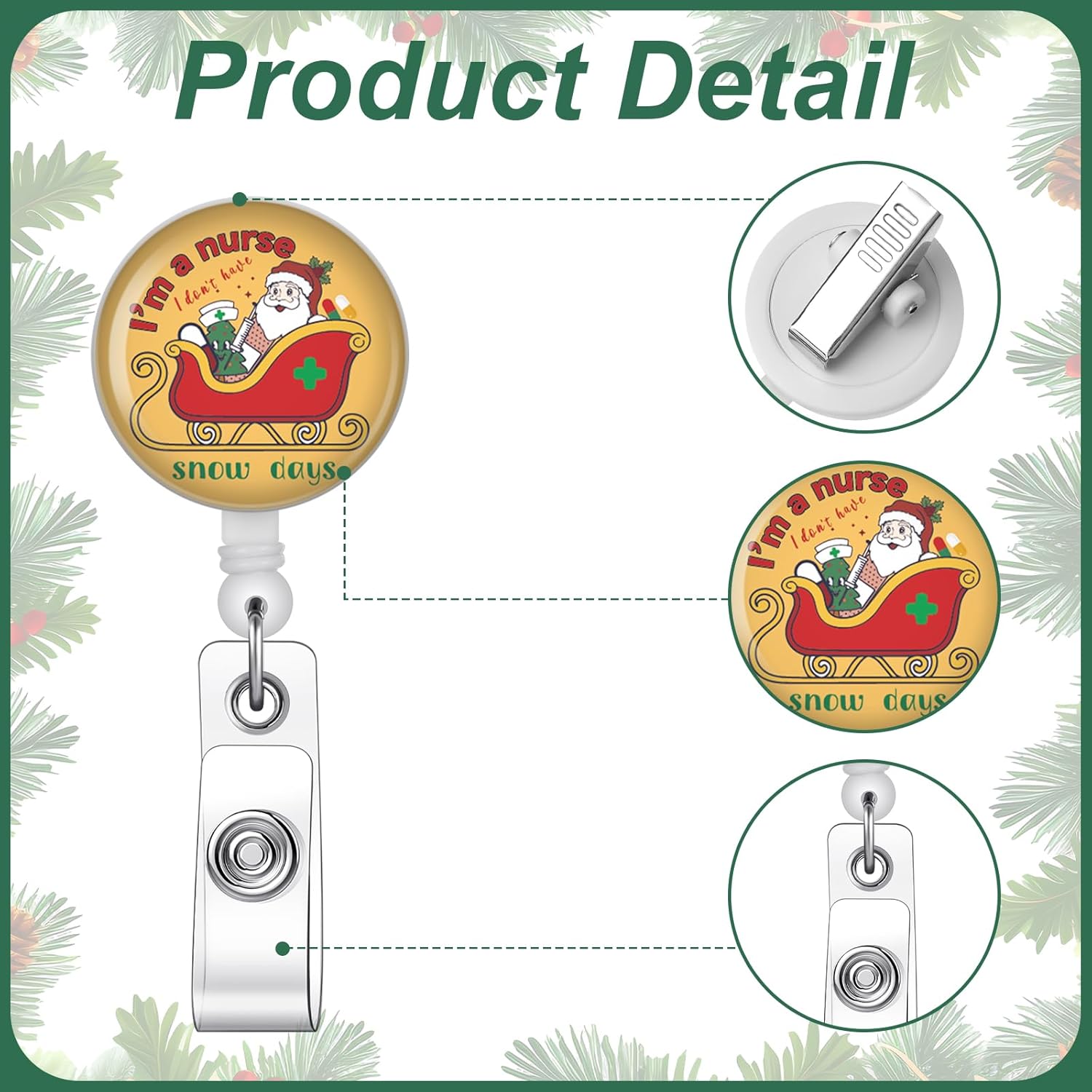 12 Pcs Christmas Nurse Badge Reels Retractable Funny Pt Holiday Badge Reels Stocking Stuffer Gifts for Nurses Medical Assistants Carers, 12 Styles - Image 3