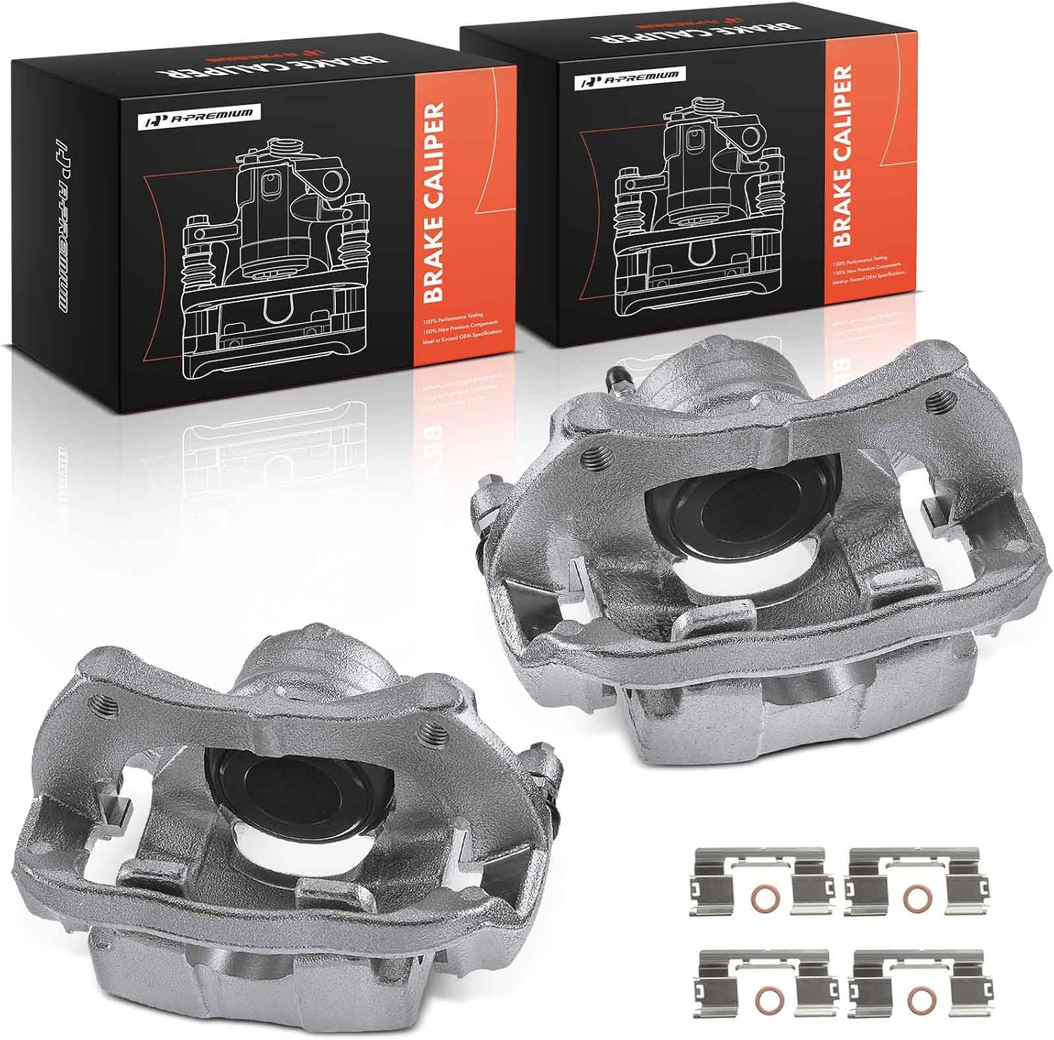 A-Premium Front Disc Brake Caliper Assembly with Bracket Compatible with Select Chevy and Buick Models - Cruze 2014-2015, Encore/Verano/Trax 2013-2017, Orlando 2012-2014, Volt 2011-2015, 2-PC Set