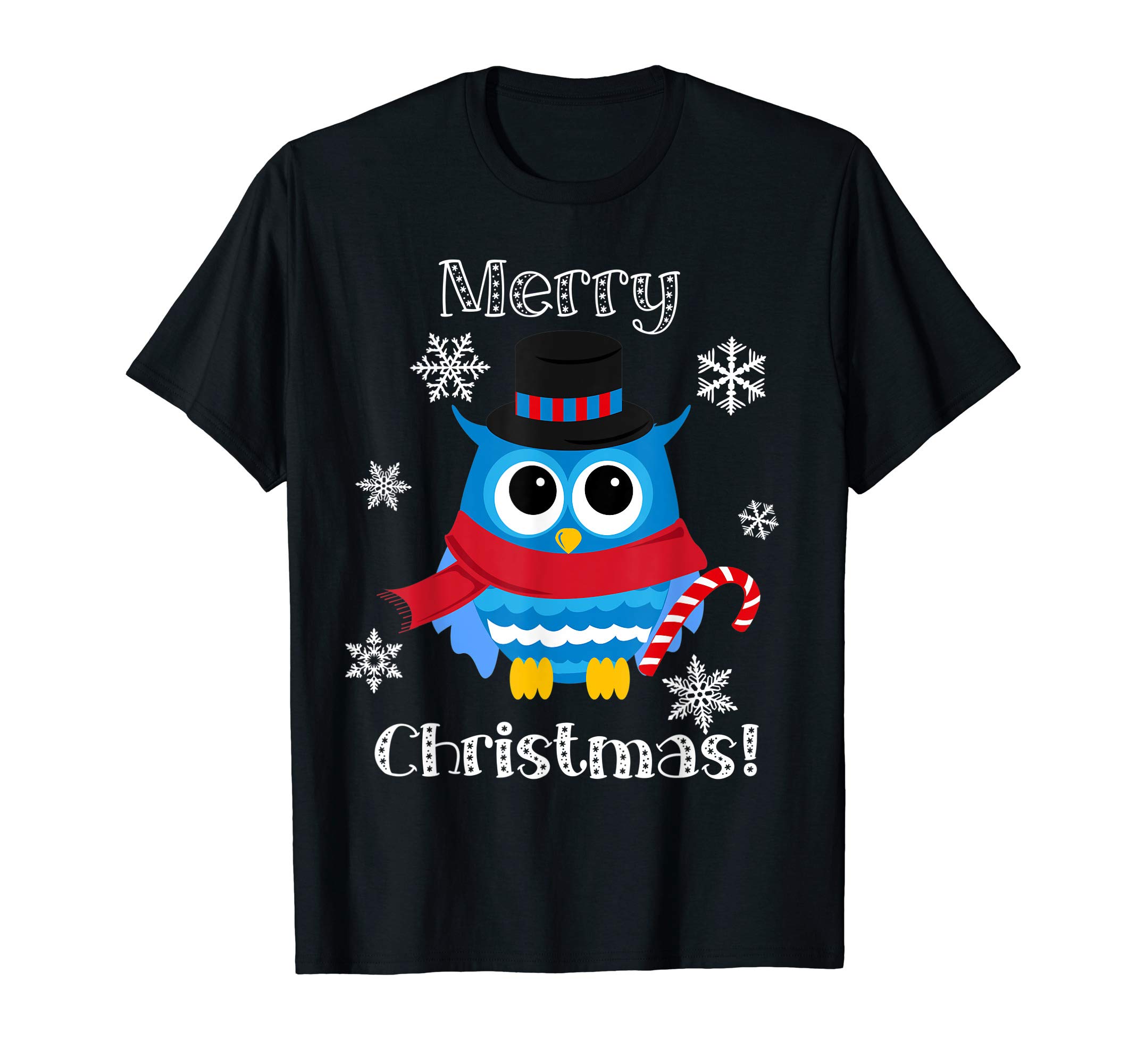Owl Cute Animal Merry Christmas T-Shirt