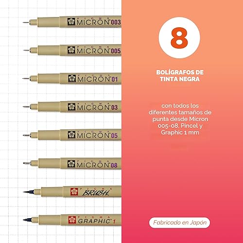 Miniatura 2 de Sakura Pigma, juego de pluma de tinta Micron en blíster