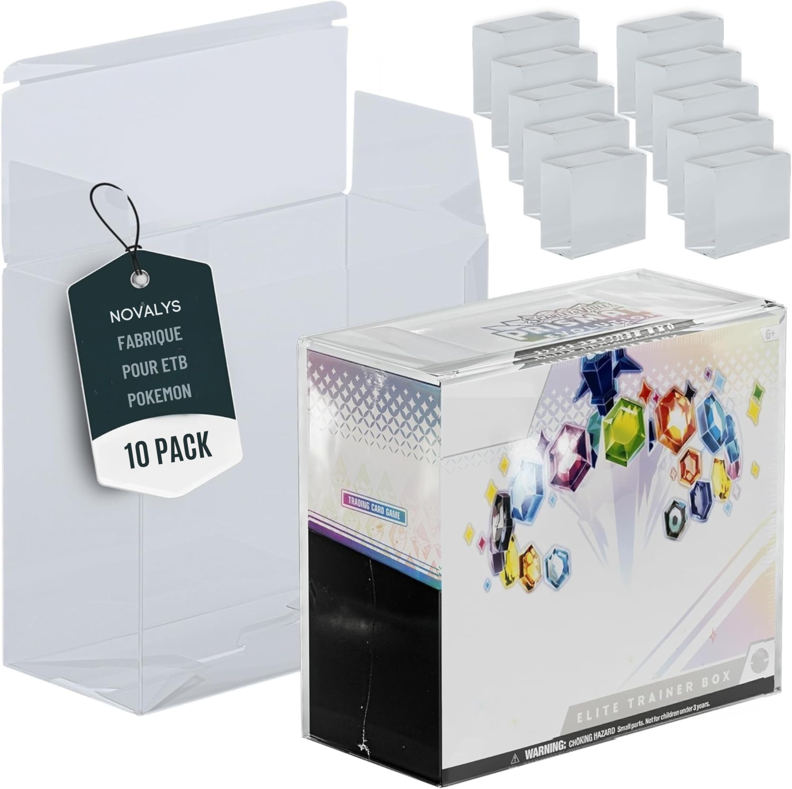Novalys ETB PET Plastic Protective Cases for Elite Trainer Box - Pack of 10 - Protection for Elite Trainer Box - Compatible with Elite Trainer Boxes (Pack of 10)