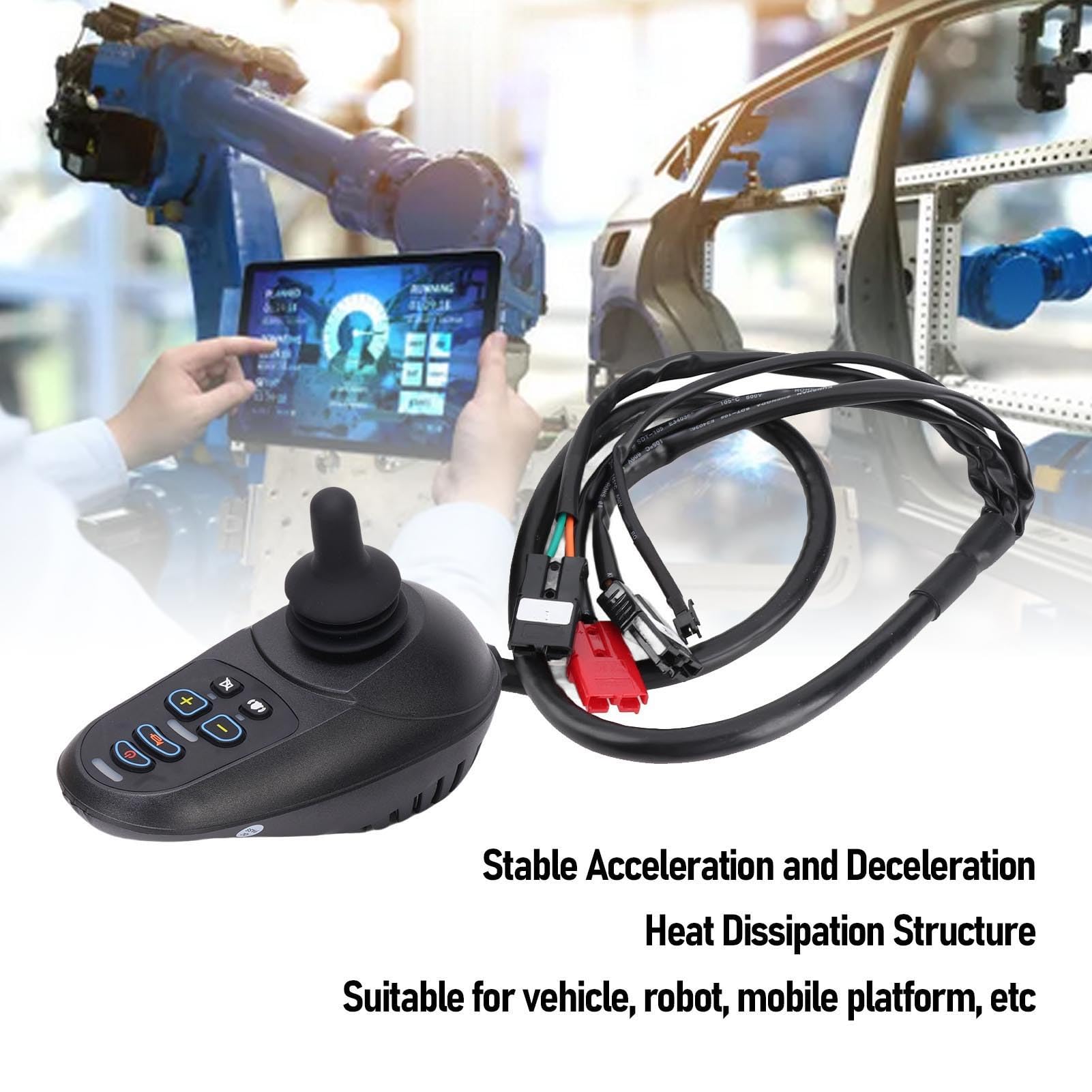 YWBL-WH Elektryczny Kontroler Typu Joystick dla Wózka Inwalidzkiego, 24 V DC Mobilne Akcesoria dla Wózków Inwalidzkich z Hamulcem z regulacją Prędkości Elektroniczne Zabezpieczenie