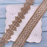 Vista 5 de Burlap Ribbons,8 Rolls Burlap Lace Burlap Wedding Ribbon Natural Jute Rope Twine String for Crafts Gift Wrapping Wedding Party Home Decoration(17.6