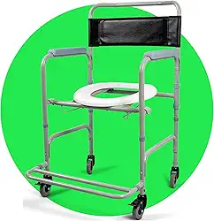 Cadeira de Banho D30, Estrutura em Alumínio, Assento Antiderrapante, Altura Ajustável, Prata Diamond