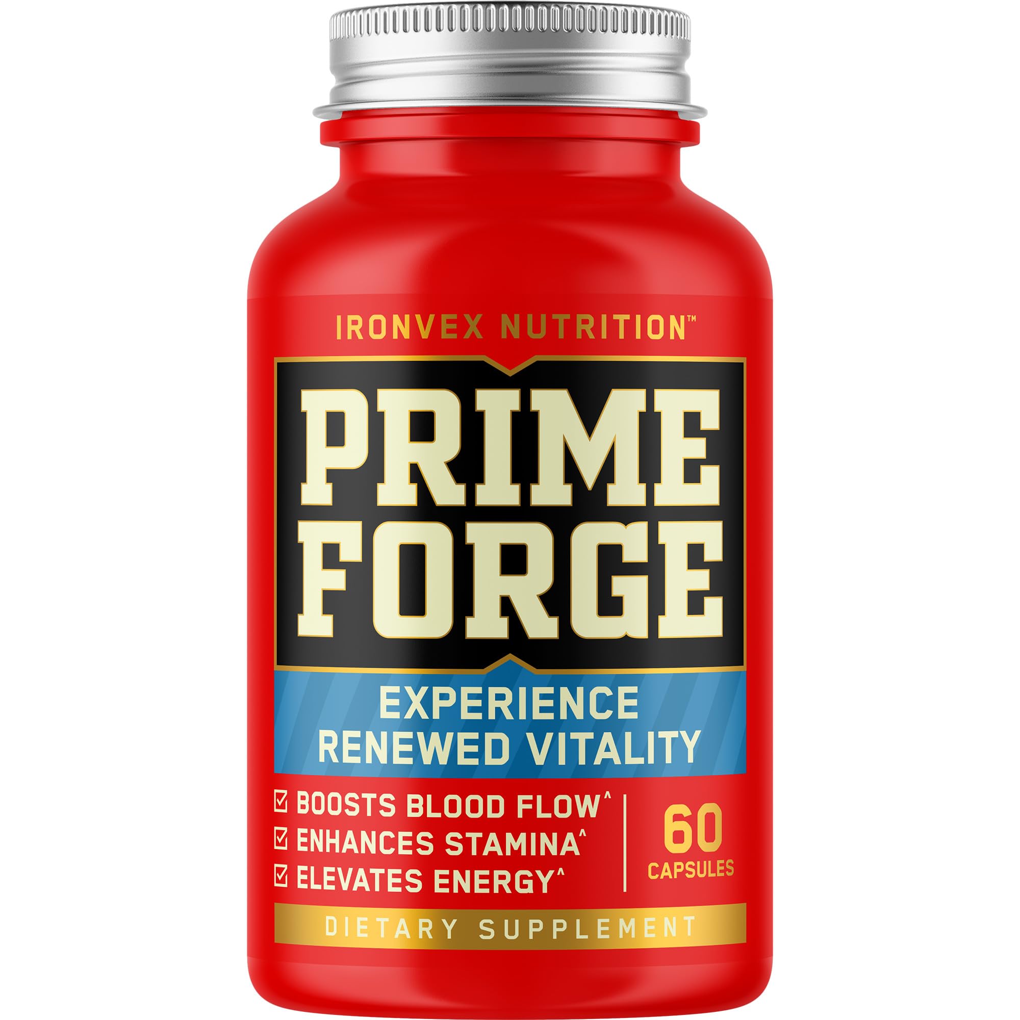 IronVex Nutrition — Suplemento para testosterona com ashwagandha, diindolilmetano (DIM), Horny Goat Weed, Tongkat Ali e zinco — 60 cápsulas