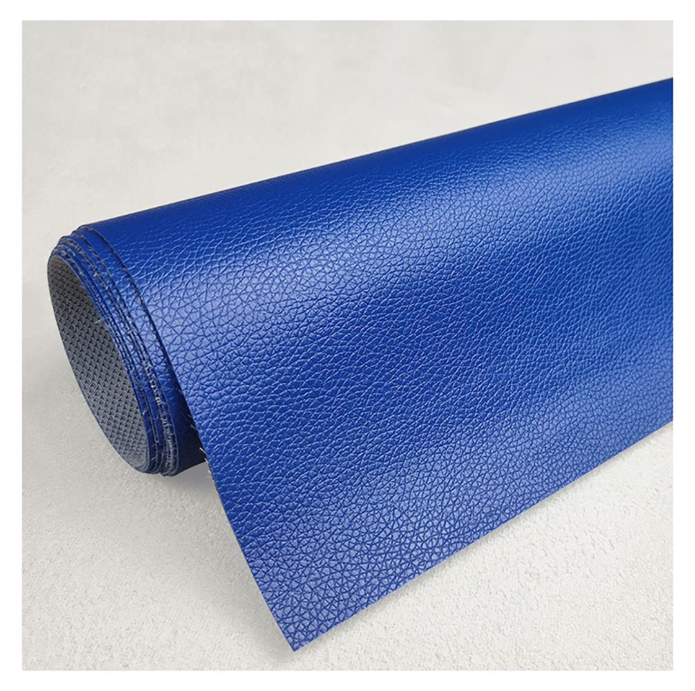 Tissu faux cuir wangk similicuir bleu au mètre pour art artisanat