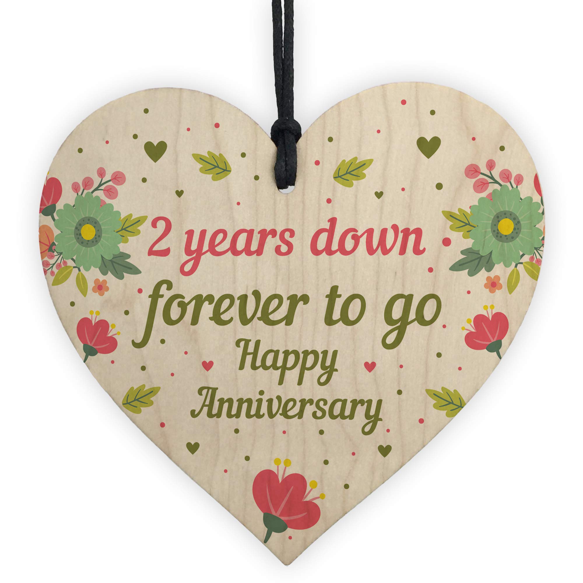 RED OCEAN Funny 2nd Wedding Wooden Heart Husband Wife Gifts For Her Him
