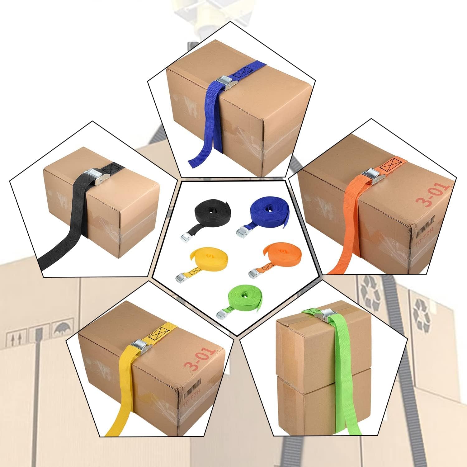 Yinpecly Lashing Strap 2" x8.2ft Cambuckle Tie Down Straps Securing Straps Heavy-Duty for Kayak, Roof Racks, Motorcycle, Car, Truck, Boat, Trailer Blue 2Pcs