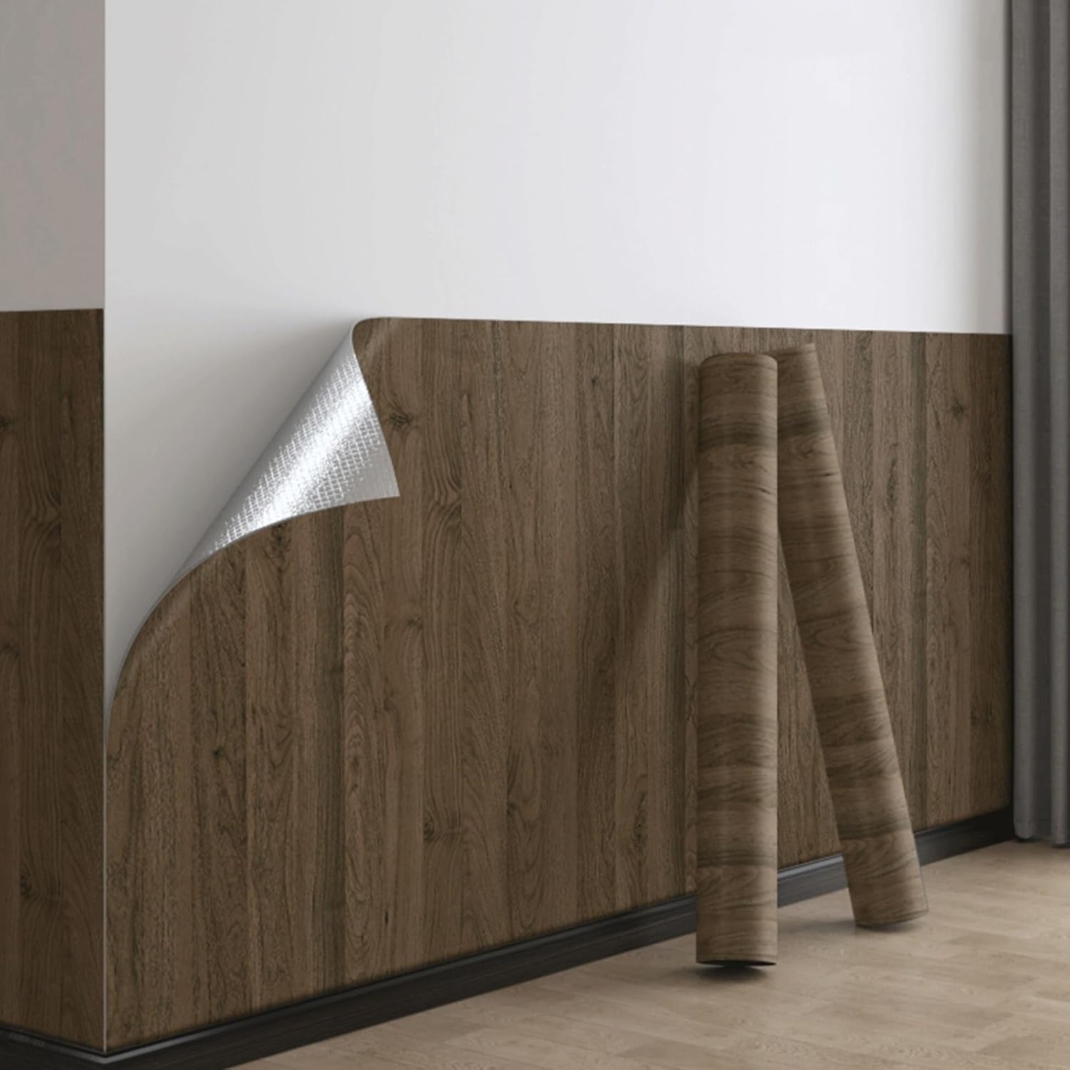 Modern Peel-and-Stick Wallpaper - Self-Adhesive Removable Wallpaper specifically Designed for Kitchen Walls, Easy to Clean(Coffee,Medium)