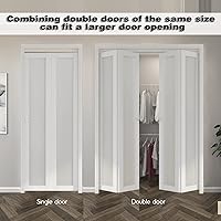 Vista 7 de Puerta doblada, puerta de armario con panel de vidrio esmerilado individual, para apertura de puerta de 30 x 80 pulgadas, adecuada para armarios e