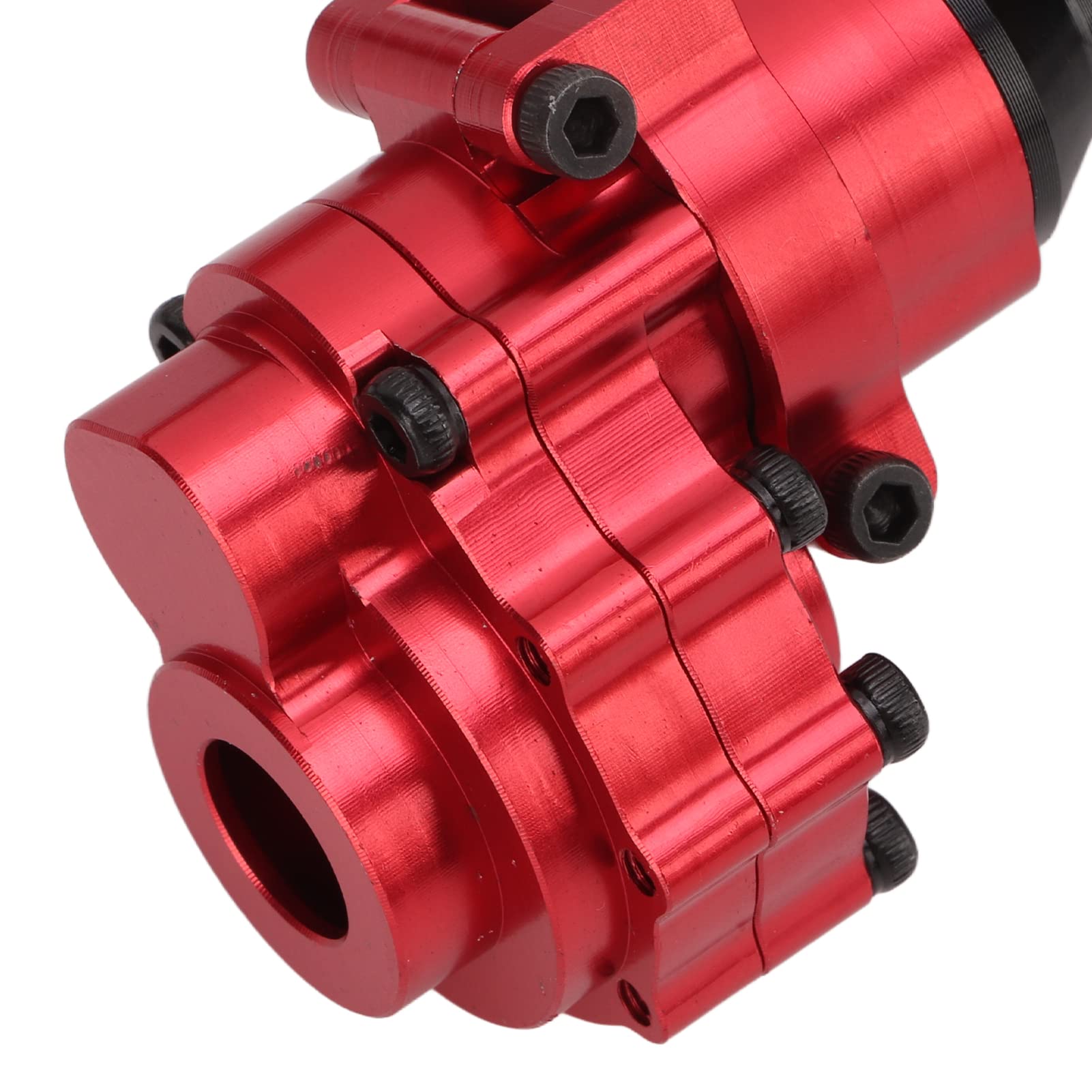 Boîtier D'essieu Avant et Arrière en Métal, Pièces de Mise à Niveau RC pour Voitures à Chenilles 1/10, Alliage D'aluminium Rouge Noir, Léger, Installation Facile pour Accessoire de Jouet RC