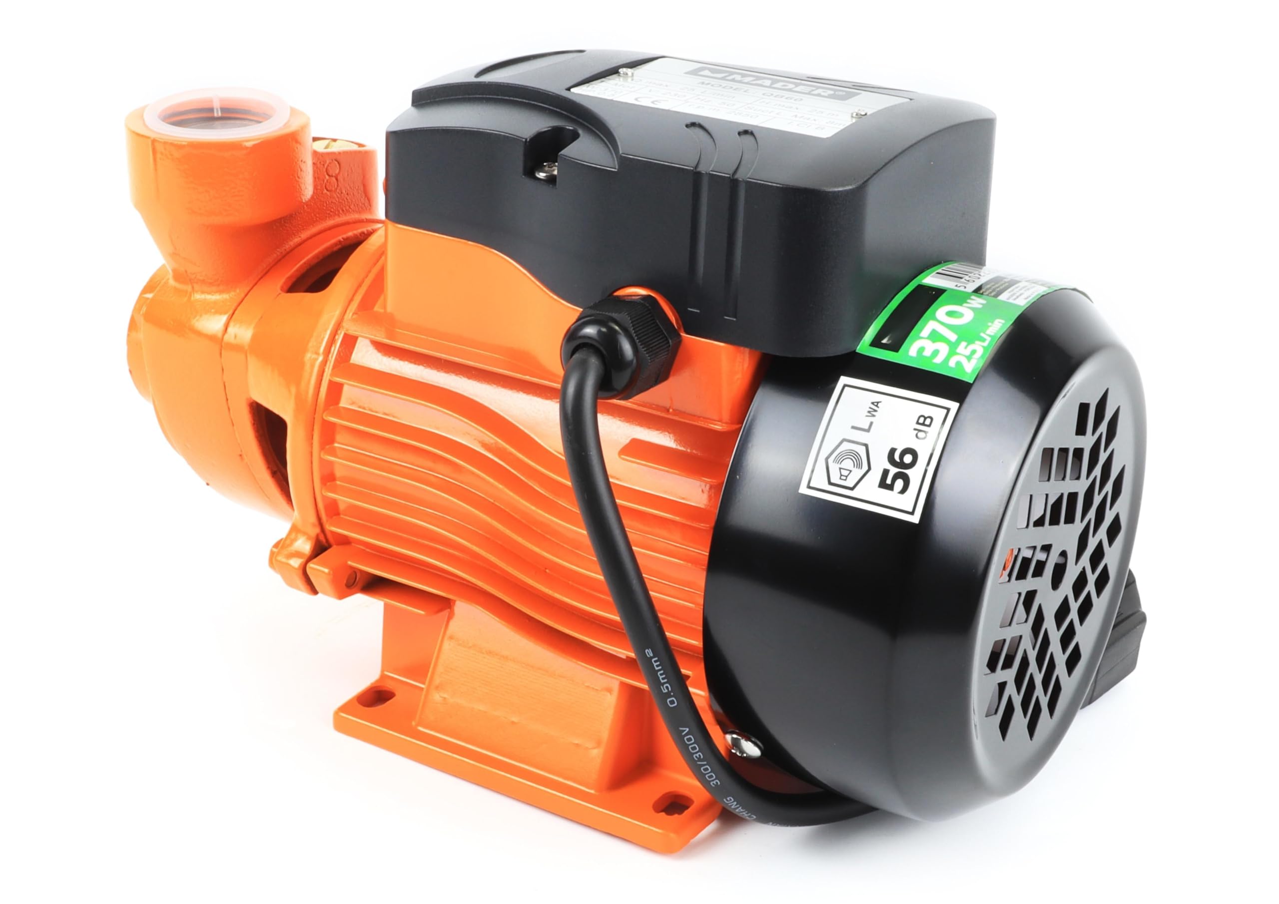Pompe électrique 370 W, 25 l/min, idéale pour l'arrosage et le drainage, en matériaux résistants, efficace et polyvalente pour le jardin et la maison