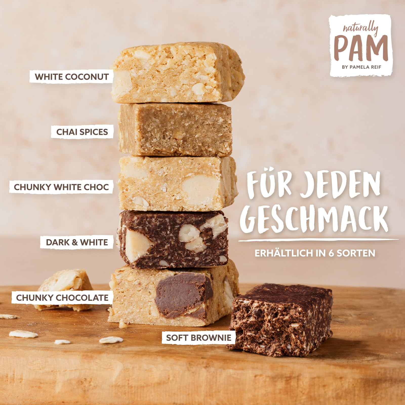 Naturally Pam Oat Bar - Bio Haferriegel von Pamela Reif - Müsliriegel aus Haferflocken & Nüssen - Vegan & Glutenfrei - White Coconut 12 x 40g