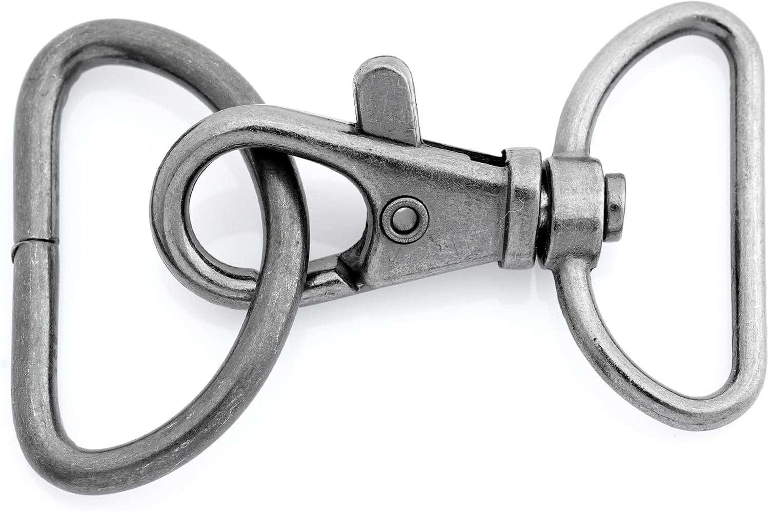 CRAFTMEMORE Swivel Trigger Snap Hooks Classic Lobster Clasps with D-Rings for Purse Strap Lanyard Leather Craft 10 Sets CSD1 (1 Inch, Gunmetal)