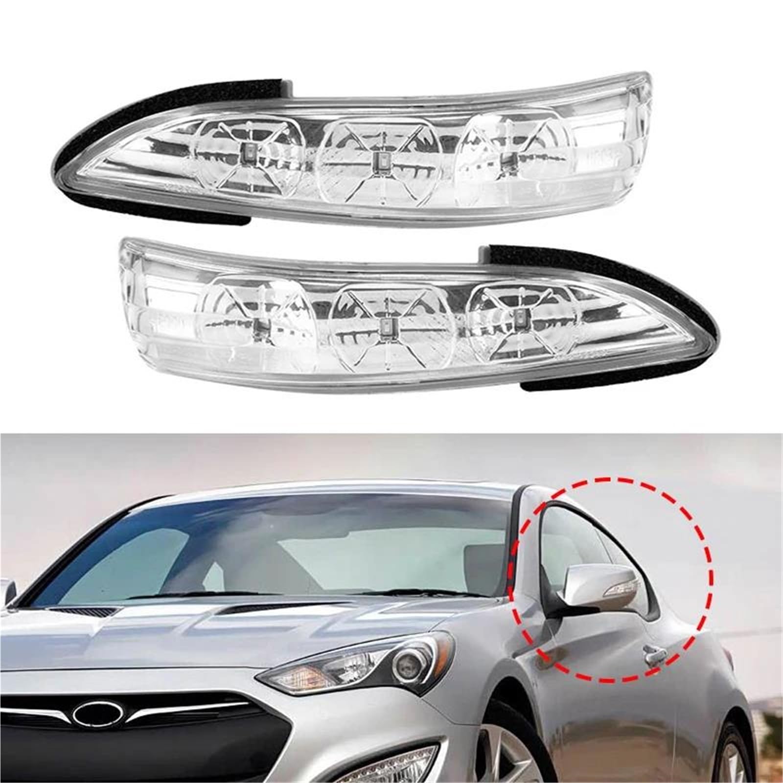 Para Hyundai Para Genesis Coupe 2010-2016 Luz De Señal De Giro De Espejo