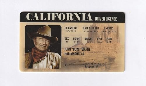 Miniatura 2 de Signs 4 Fun Parody ID  John Wayne ID  Tarjeta de identificación falsa  Licencia de conducir coleccionable  Regalo novedoso para vacaciones