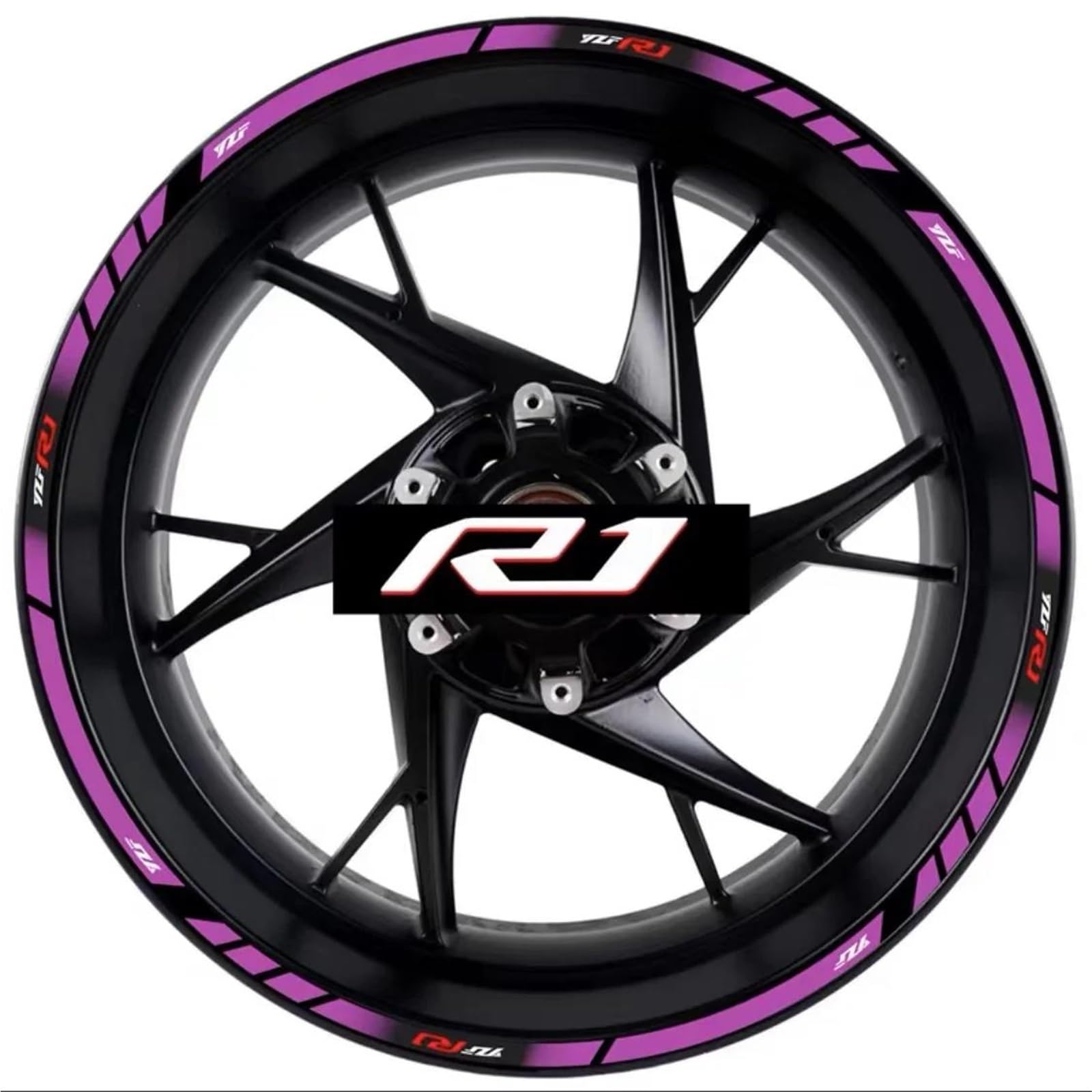 Motorcycle Decal Set Decorative Wheel Hub YZF R1 Rim Reflective Waterproof Sticker for Yamaha YZFR1(Color8)