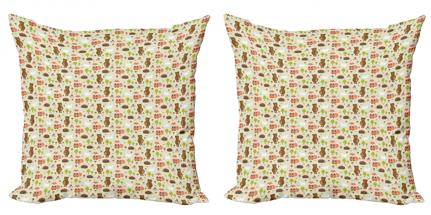 ABAKUHAUS Garden Art Federe Cuscini Set di 2, Bugs e Daises, Stampa