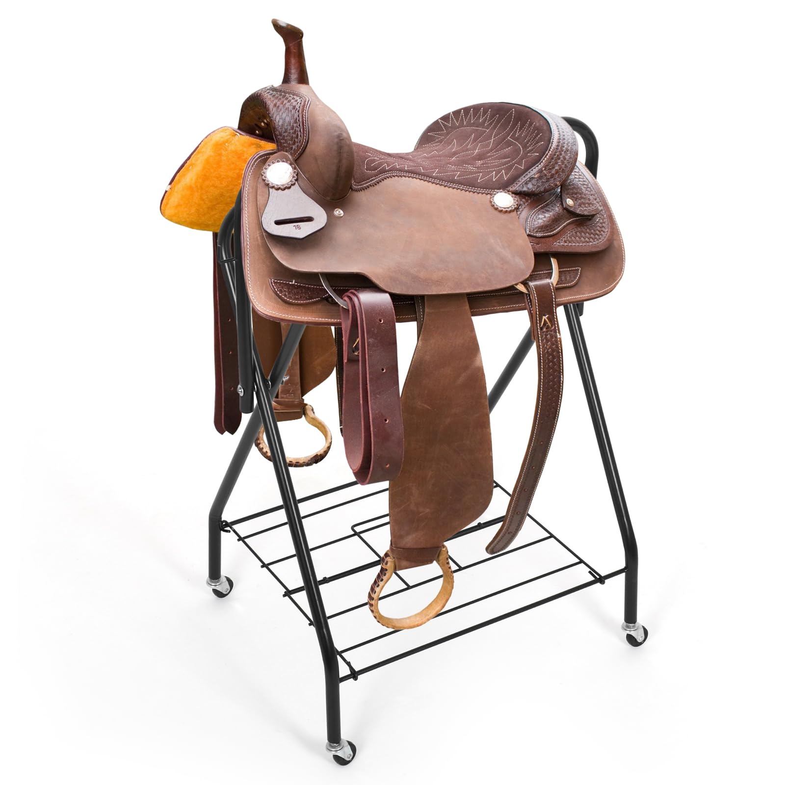 Support de selle de cheval pliable en fer
