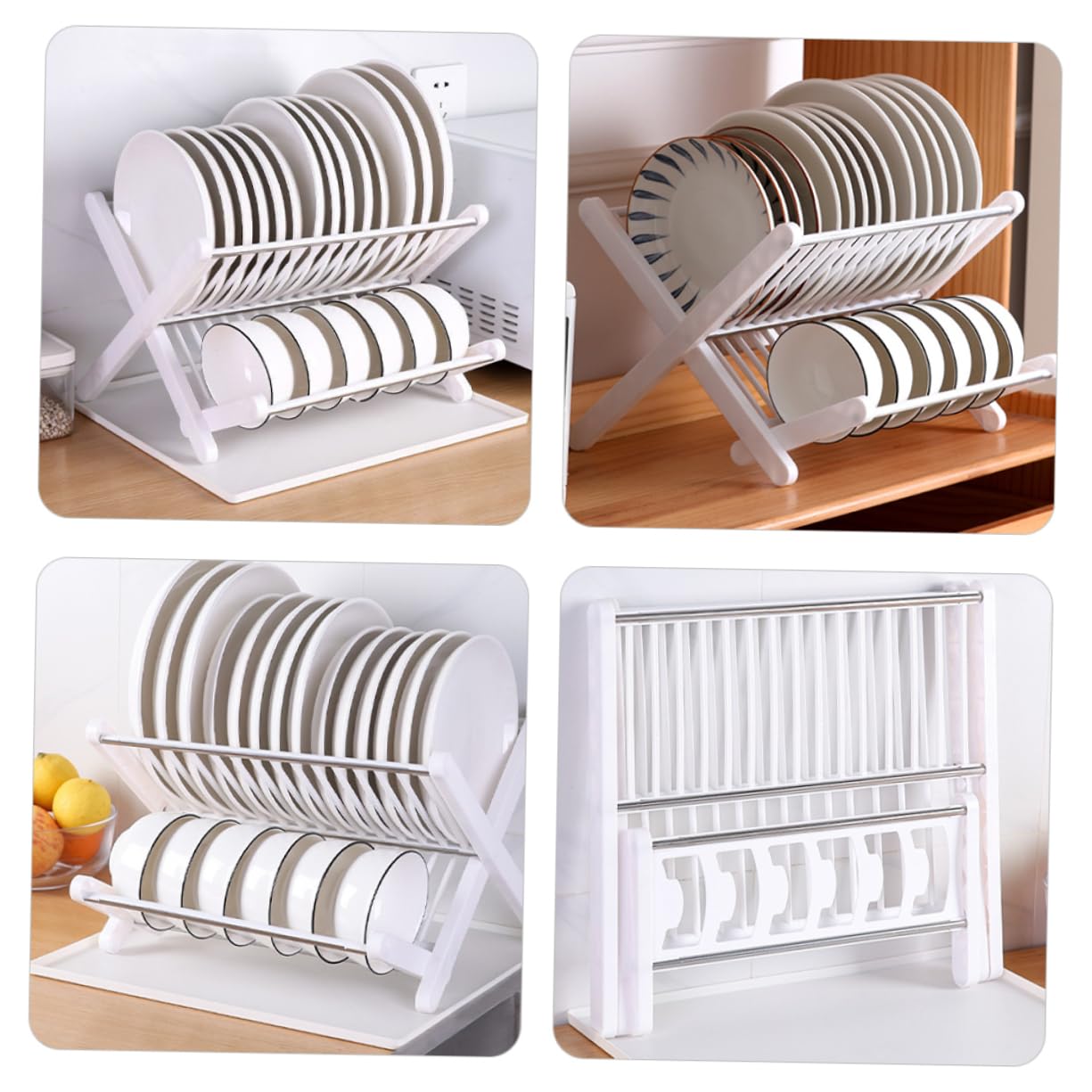 Égouttoir À Vaisselle Pliable Pour Cuisine Égouttoir À Vaisselle Pliable Plateau D'égouttage Blanc Capacité Organisez Votre Cuisine