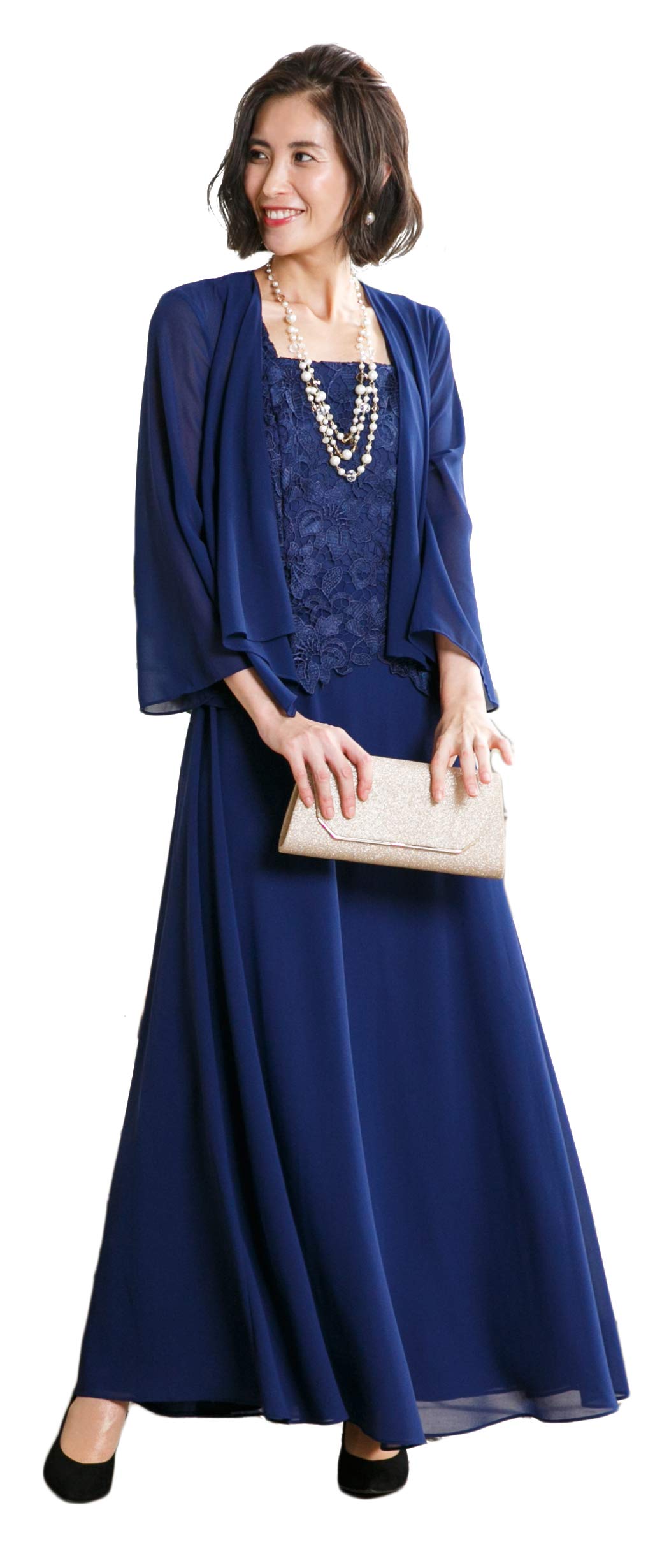 Amazon.co.jp: [アールズガウン] ロングドレス ボレロ セット 結婚式