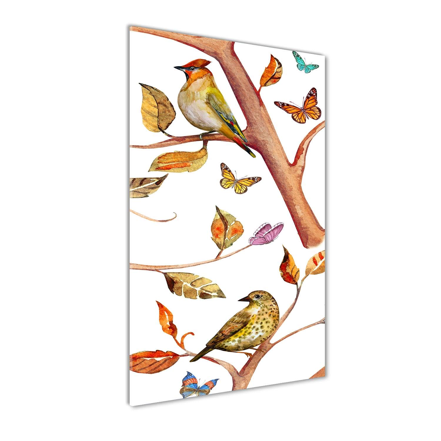 Image sur verre oiseaux et papillons pour illuminer votre salon moderne