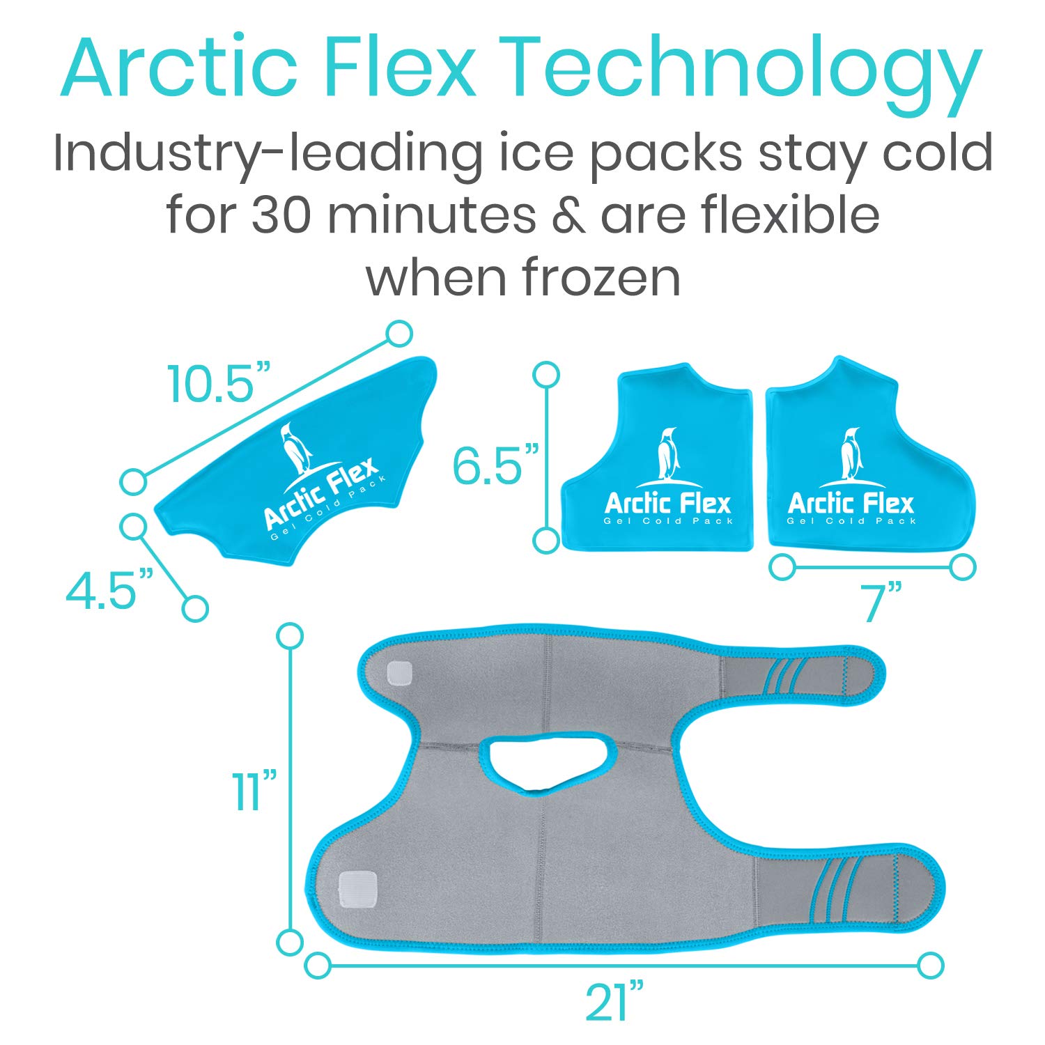 Vive Ankle Ice Pack Wrap - Foot Cold / Hot Compression Brace - Adjustable Freeze Support For Cooling / Heating Achilles Injuries, Tendonitis, Plantar Fasciitis, Sore Feet, Inflammation, Muscle Sprain