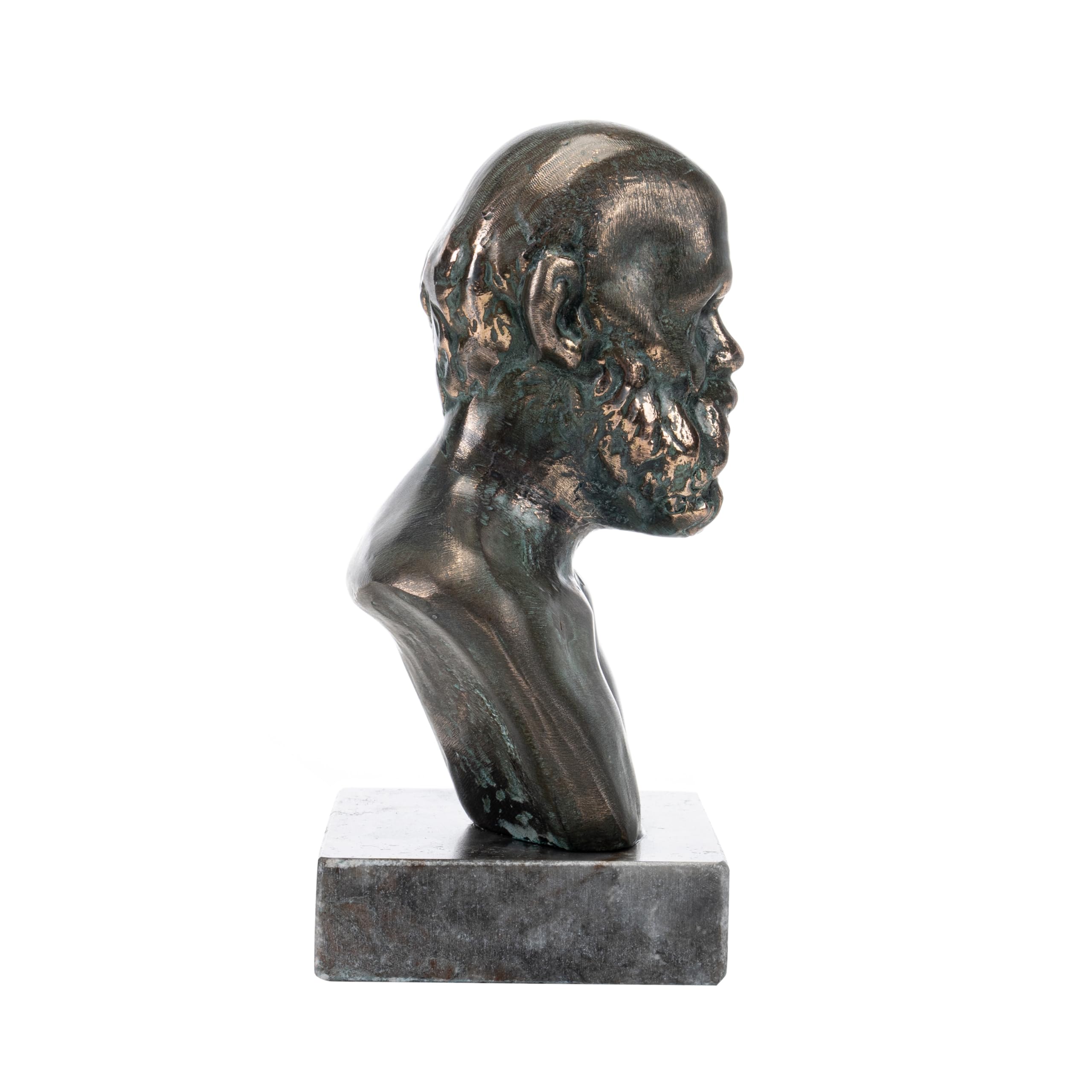 Socrate - Busto in bronzo con base in marmo, 13,5 cm