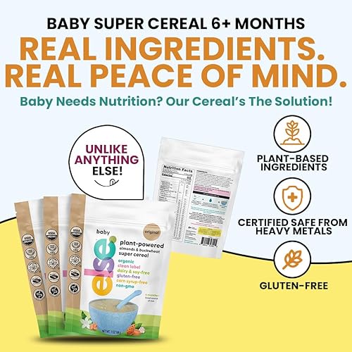 Miniatura 5 de Else Nutrition Cereal de alto contenido de hierro para bebés de 6 meses +, fabricado con plantas enteras reales para una comida nutricionalmente