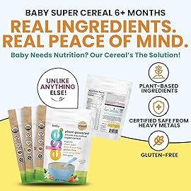 Else Nutrition Baby Cereal Stage 1 for 6 months+, Plant Protein, Organic, Whole foods, Vitamins and Minerals (Mango, 1 Pack)