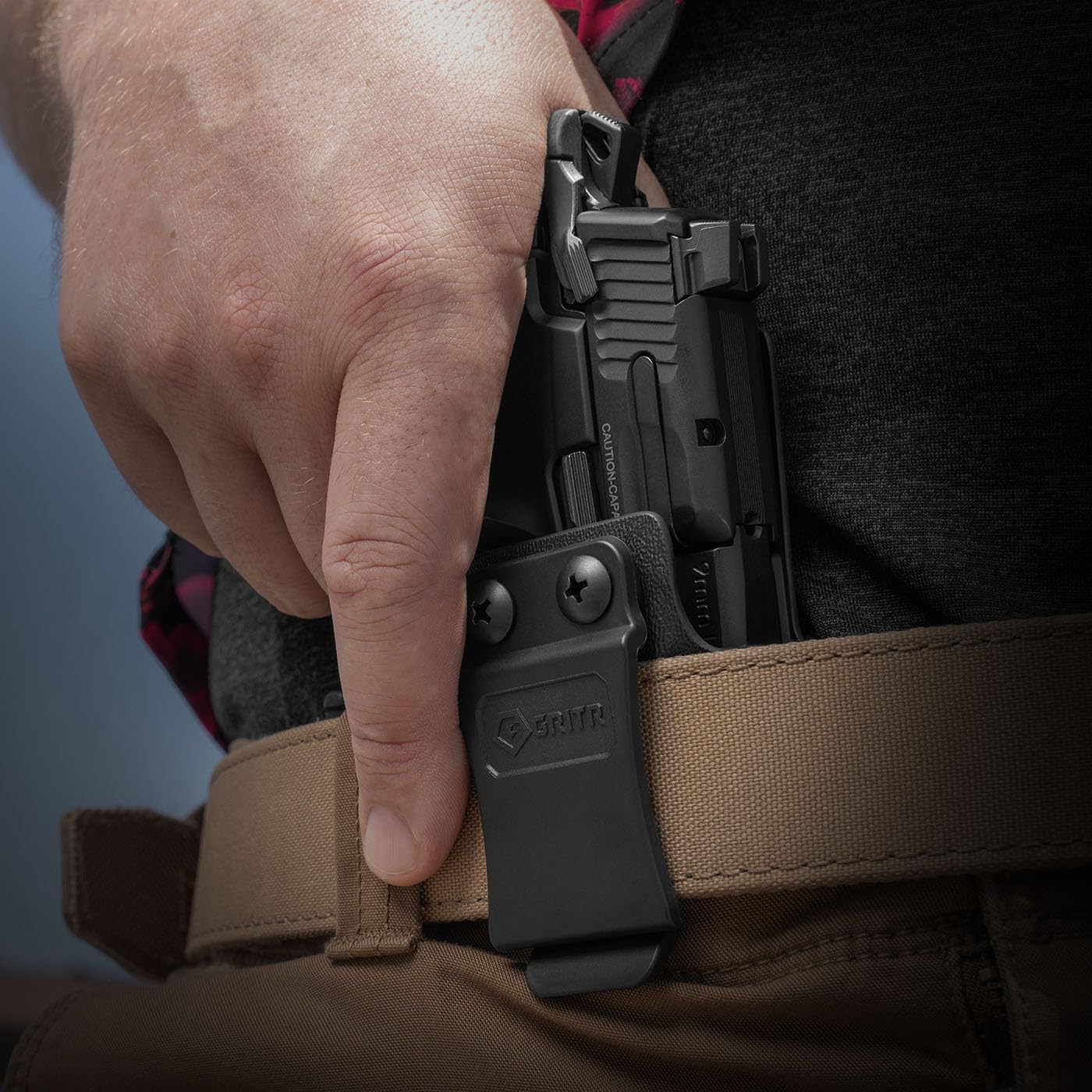 GRITR IWB Kydex Right/Left Hand Pistol Holster Compatible with Smith & Wesson CSX 9mm - Optic Cut, Concealment Claw, Open Bottom, 1.5" Belt Clip, Adjustable Retention & Cant