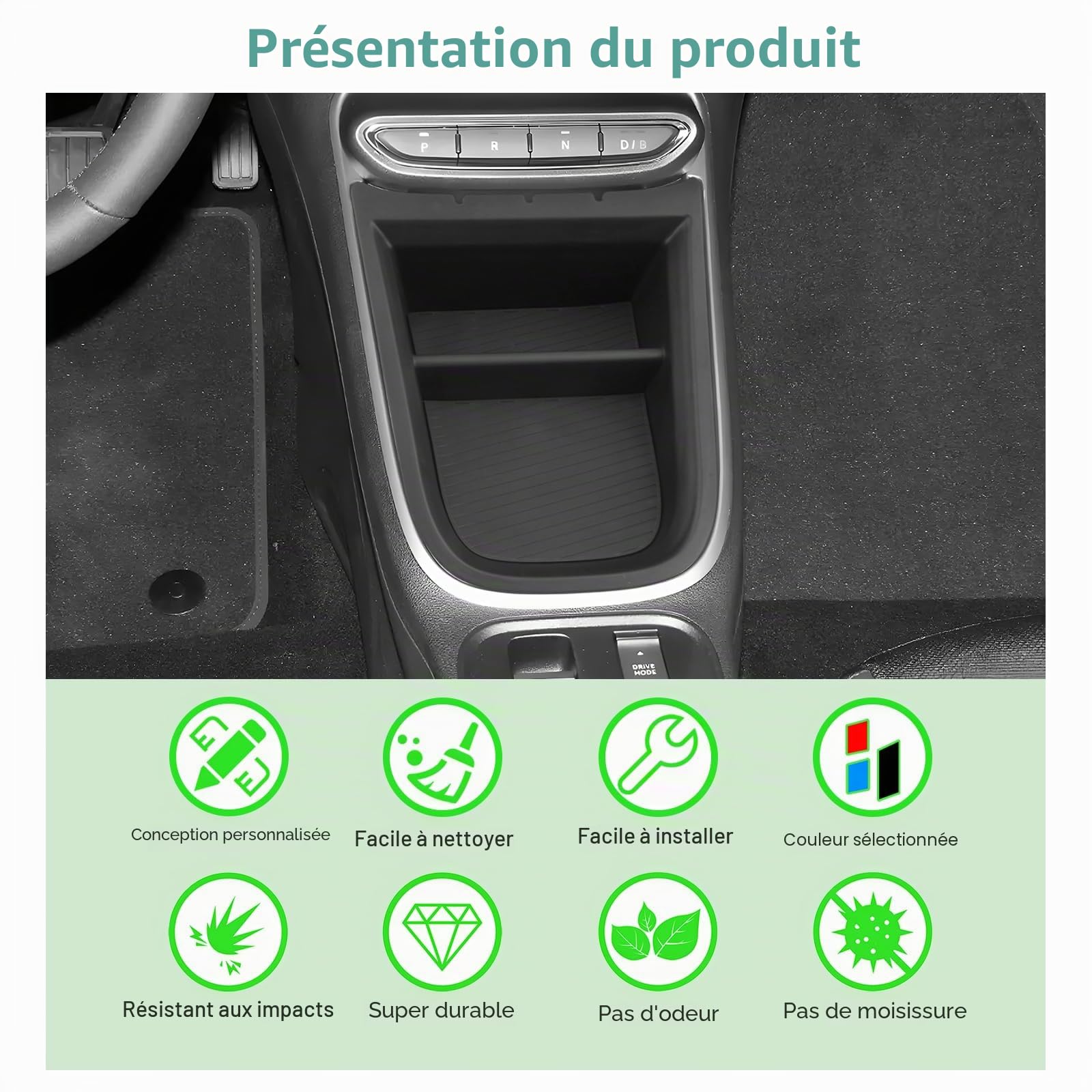 GAFAT Compatible avec Jeep Avenger 2025 2026-2023 Electrique Hybride Console Centrale Boîte de Rangement, au-dessus du Port de Charge, Avenger 4xe Organiseur Multifonction Plateau, Avenger Accessoires