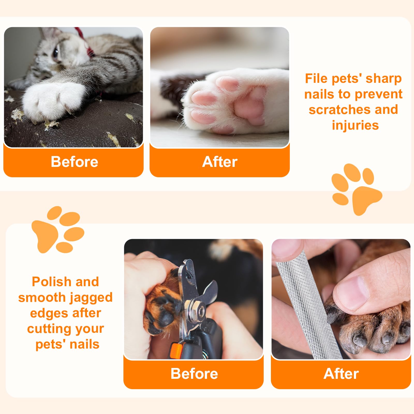 Dog Nail File, Pet Nail Filer for Smooth and Shape All Toenail Types, Polish Off Rough Edges, Remove Burs for Outdoor & Indoor Dog, Cat, Puppy, Kitten, Bird, Durable Metal Nail Grooming Tool - image 5